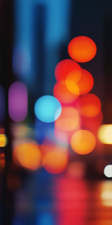 Vibrant Colorful Bokeh Lights Create a Dreamy Abstract Background with Mesmerizing Depthの素材