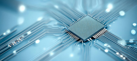 Microchip Technology High Circuit Density on Subtle Metallic Turquoise Texture for Modern Computingの素材