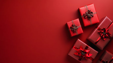 Stunning Christmas Presents Backdrop with Festive Celebration Theme for Holiday Greeting Templatesの素材