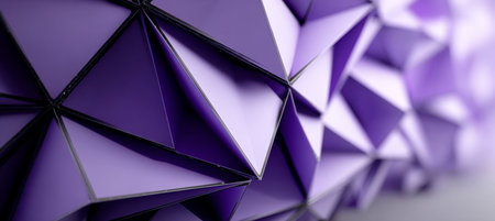 Vibrant Purple Geometric Abstract Design Featuring Intricate Triangular Patterns and Shapesの素材