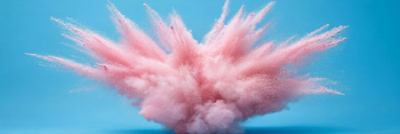 Vibrant Pink Powder Explosion Against a Clear Blue Background A Stunning Abstract Art Displayの素材