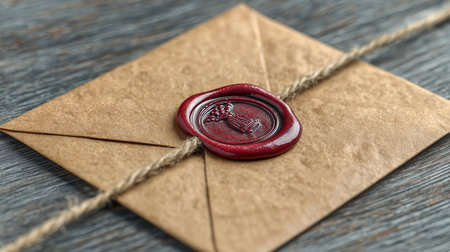 Vintage Charm Elegant Letter Enclosed with Wax Seal and Hemp Cord, Preserving Timeless Intimacy.の素材