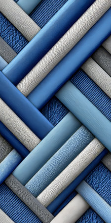 Vibrant Abstract Design Featuring Interwoven Lines in Varying Blue Hues for Dynamic Backgroundsの素材