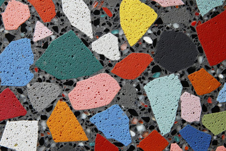 Colorful Terrazzo Texture with Mosaic Stones and Fragments, Modern Italian Surface Design Trendsの素材