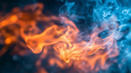 Dynamic Contrast of Flames and Ice in a Vivid Abstract Display, Capturing the Essence of Oppositesの素材