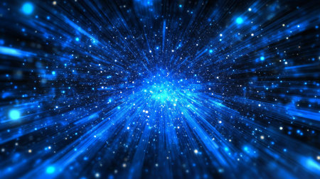 Dynamic Blue Light Burst Captivation, Futuristic Energy Source with Shimmering Celestial Depthsの素材