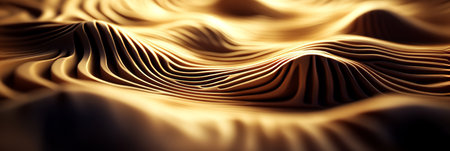 Elegant Abstract Background with Layered Lines and Waves in Warm Earthy Tones and Smooth Texturesの素材