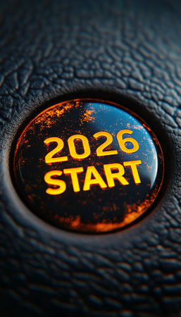 Illuminated Start Engine Button in a Futuristic Car Interior, Symbolizing New Beginningsの素材