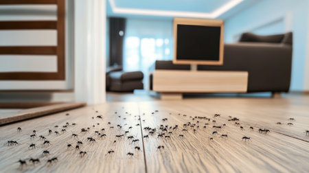 Severe Ant Infestation Demonstrating Property Cleanliness Neglect and Urgent Need for Pest Controlの素材