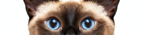 Adorable Intense Burmese Cat with Captivating Gaze, Expressive Eyes, and Fluffy Snout in Focusの素材