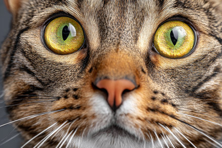 Stunning Australian Mist Cat Portrait Captured in Detail, Intense Gaze and Beautiful Fur Textureの素材