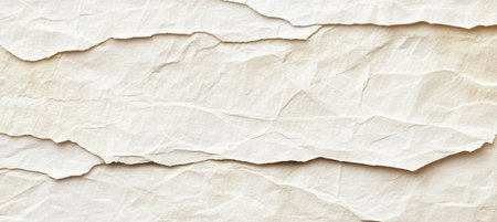 Crumpled Off-White Abstract Paper Stack Composition with Textured Layers and Subtle Beige Tonesの素材