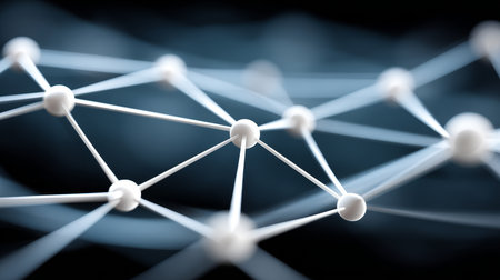 Connected Innovation Structure Links Global Markets, Showcasing Financial Networks and Gridsの素材