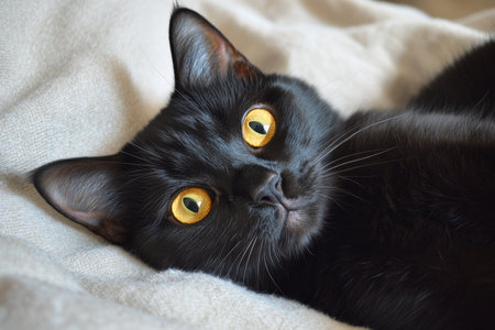Stunning Close-Up of a Gorgeous Havana Brown Cat with Expressive Face Against Soft Gray Backgroundの素材