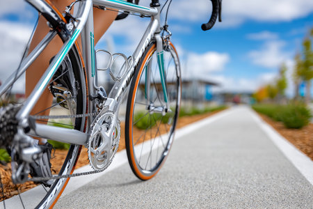 Vintage Silver Racing Bicycle with Retro Charm, Perfect for Cyclists and Outdoor Enthusiasts Alikeの素材