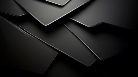 Monochrome Modern Graphic Design Featuring Dark Angled Shiny Metallic Panels for Contemporary Artの素材