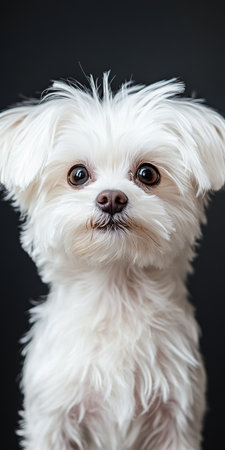 Charming Maltese Puppy Portrait with Affectionate Expression in HighResolution Detailの素材