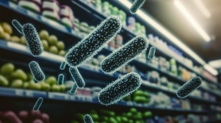 Visualizing Microbial Contamination in Supermarkets Unseen Hygiene Risks and Health Concernsの素材