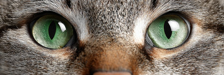 Close-Up of a Beautiful American Shorthair Cat with Stunning Eyes and an Enigmatic Expressionの素材
