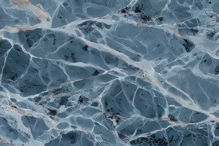 Elegant Abstract Blue Marble Stone Texture with White Veins, Seamless Pattern for Background Designの素材