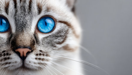 Closeup of an Australian Mist Cat with Bright Blue Eyes, Showcasing Its Adorable and Serene Natureの素材