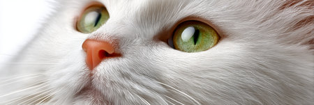 Beautiful Close-Up of a Turkish Angora Cat with Mesmerizing Eyes and Soft, Luxurious Furの素材