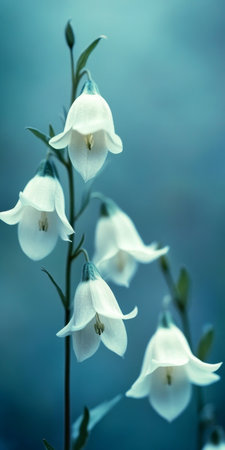 Enchanting White Downward-Facing Blossoms with Captivating Bell-Shaped Flowers in Delicate Bloomの素材