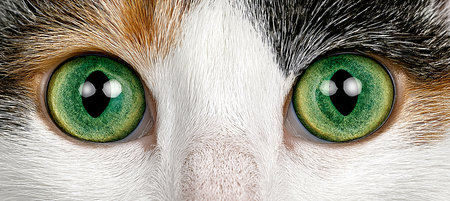 Charming Green-Eyed Kitten Portrait, Capturing the Majestic Feline Charisma and Close-Up Detailの素材