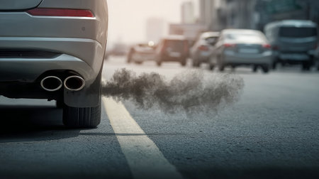 The Impact of Car Pollution Toxic Emissions from Vehicles Affecting Urban Air Quality Todayの素材