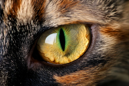 Stunning Close-Up of a Cat s Eyes, Showcasing Intricate Colors, Beautiful Texture, and Sharp Detailの素材