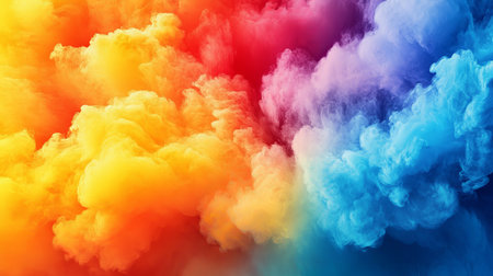 Vibrant Abstract Artistry A Blazing Cascade of Hues and Colors in a Mesmerizing Fusion of Stylesの素材