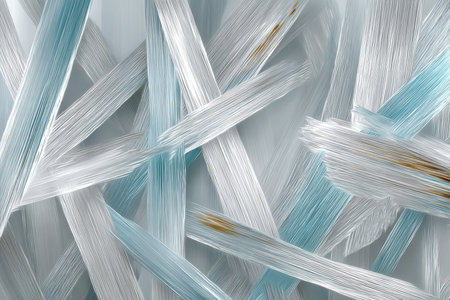 Abstract Icy Design Featuring Interlaced Lines and Subtle Patterns in Shades of Icy Blue and Whiteの素材