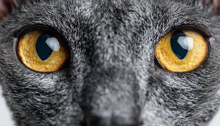 Charming Cornish Rex Cat with Striking Golden Eyes and Playful Demeanor on Clean White Backgroundの素材