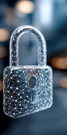 Abstract Metal Padlock Figure Representing Innovative Technology in Modern Security Conceptsの素材