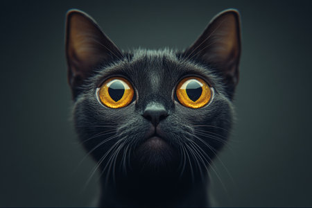 Captivating Close-Up of a Burmese Cat with Expressive Eyes and Charming Demeanor on Dark Backgroundの素材