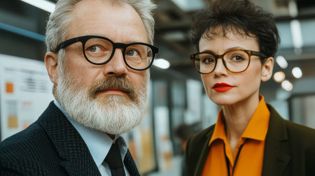 Confident Business Executives Collaborating on Innovative Financial Strategies for Growthの素材