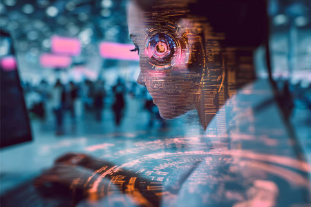 Engineer Creating Advanced Augmented AI Solutions for a Sustainable Future in Technology Developmentの素材