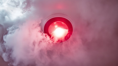 Smoke Alarm Emergency Malfunctioning Alert Detector Highlights the Importance of Home Fire Safetyの素材