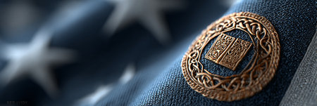 Vintage Brooch Design Featuring Patriotic Stars and Stripes, Evoking American Presidential Spiritの素材