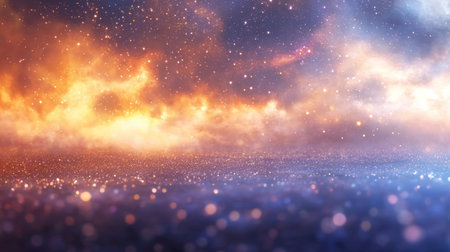 Serene Abstract Lavender Celebration with Pastel Blue Lights and Dreamy Soft Bokeh Effectsの素材