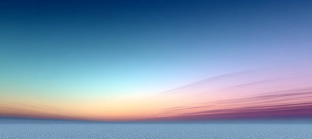 Beautiful Gradient of Blues and Purples in a Dreamy Cloudscape with a Serene Sunrise Horizonの素材