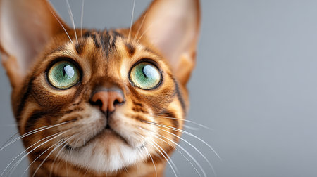 Charming Ocicat with Captivating Gaze and Expressive Eyes, Showcasing Delightful Feline Demeanorの素材
