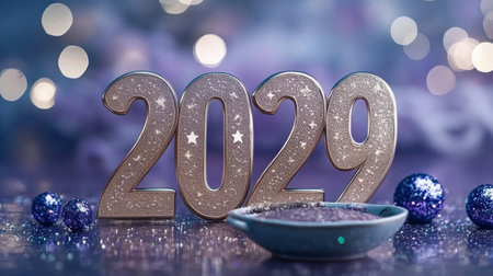Anticipating the Arrival of 2029 A Celebration of Sparkling Elegance and New Beginningsの素材