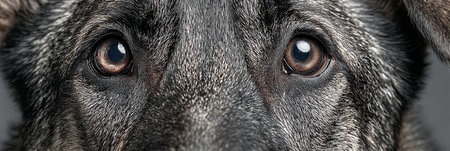 Close-Up of a German Shepherd s Deep, Soulful Eyes Capturing Loyalty and Strength in Portrait Imageの素材