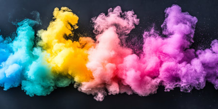 Vibrant Explosion of Abstract Dyes in a Cloud for Stunning Visual Displays and Motion Backgroundsの素材