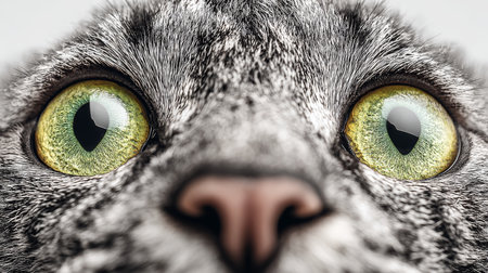 Charming Striped LaPerm Cat Portrait Adorable Feline with Striking Eyes on Clean White Backgroundの素材