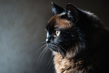 Stunning Portrait of a Graceful Burmese Cat Showcasing Unique Features and Luxurious Coat Textureの素材