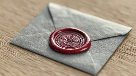 Vintage Envelope Security Letter Featuring Medieval Symbol for Ancient Protection of Business Ideasの素材