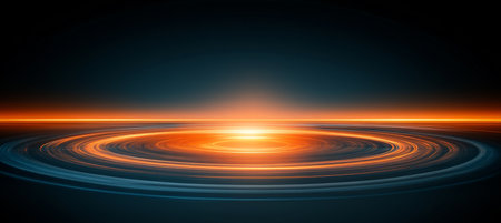 Abstract Circles Visual with Glowing Light, Striking Digital Rendering for Modern Art Decor Elementsの素材