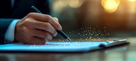 Focused Visionary with Illuminated Ambitions Through Strategic Guidance and Signature Commitmentの素材